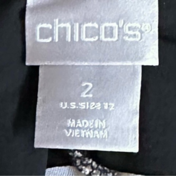 Chico’s 2 (12/12.5) Slim Ankle Pants Geometric Print Faux Leather Trim Brown - Picture 6 of 9